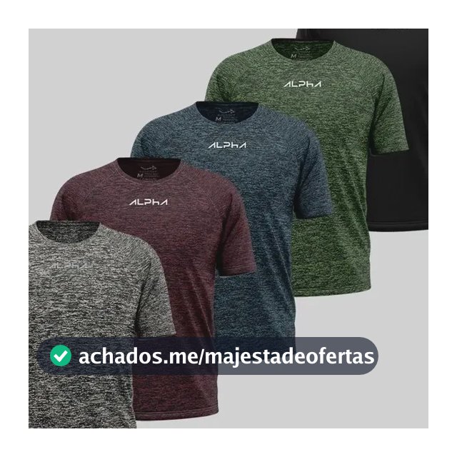 Kit 5 Camisetas New Fluid Mescla Dry Alpha Masculina
