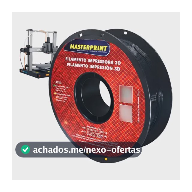 Filamento Impressora 3d Petg Preto Resistente 1kg 1,75mm Preto