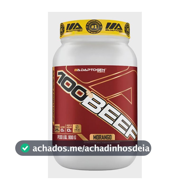 Beef Protein #1 Proteina Bovina Adaptogen Science Pote 900g Morango