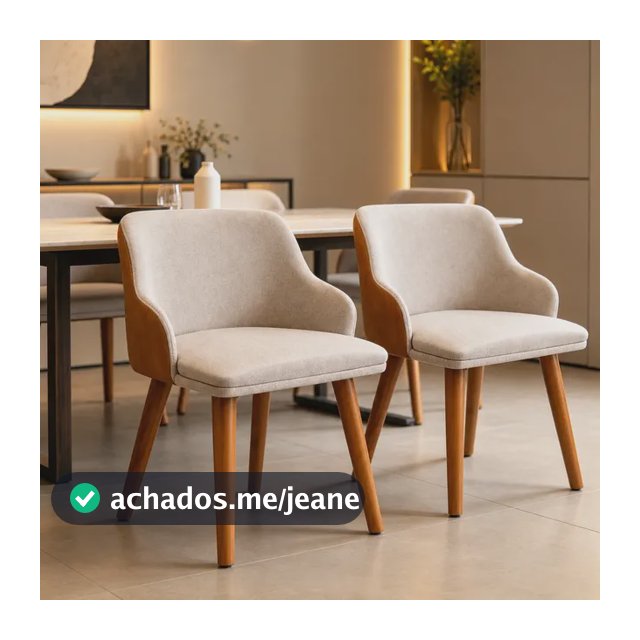 2 Cadeiras Million Decorativa Recepção Pés Madeira Maciça