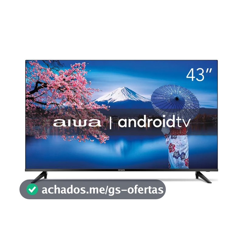 Smart TV AIWA 43” Android Full HD Borda Ultrafina HDR10 Dolby Áudio AWS-TV-43-BL-02-A
