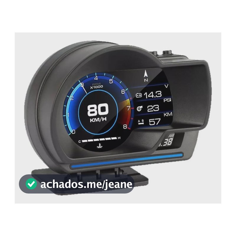 Hud Universal Obd2 Velocímetro Digital Turbo Temp Água Preto P6