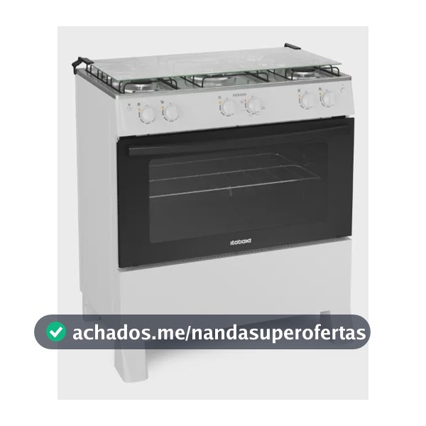Fogão 5 Bocas a Gás Itatiaia Star com Acendimento Automático e Forno 88L Branco Bivolt