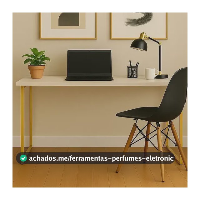 Escrivaninha Industrial 110cm  Mesa Estudo Aparador Pés Aço