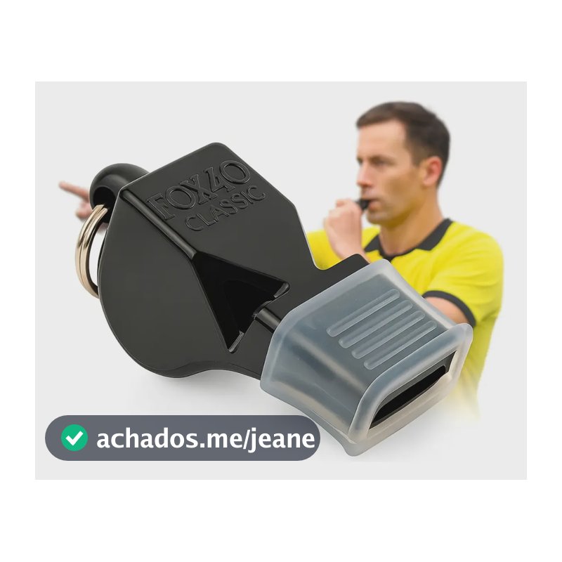 Apito Fox 40 115 dB Profissional Preto Com Cordão