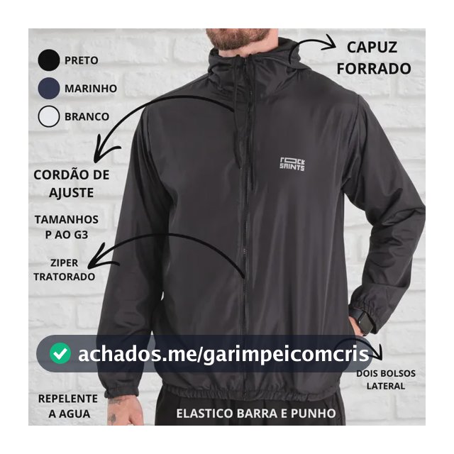 Jaqueta Casaco Corta Vento Rock Saints Liso