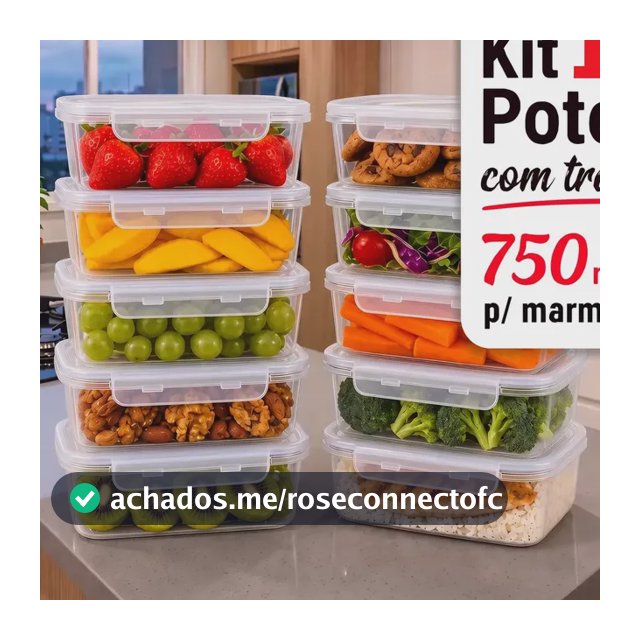 Kit 10 Potes 750ml Com Tampa Trava Plástico Transparente Para Mantimentos E Alimentos Marmita Organizador De Cozinha Geladeira E Freezer Jogo De Potes Para Organização Ponte Lar Utilidades