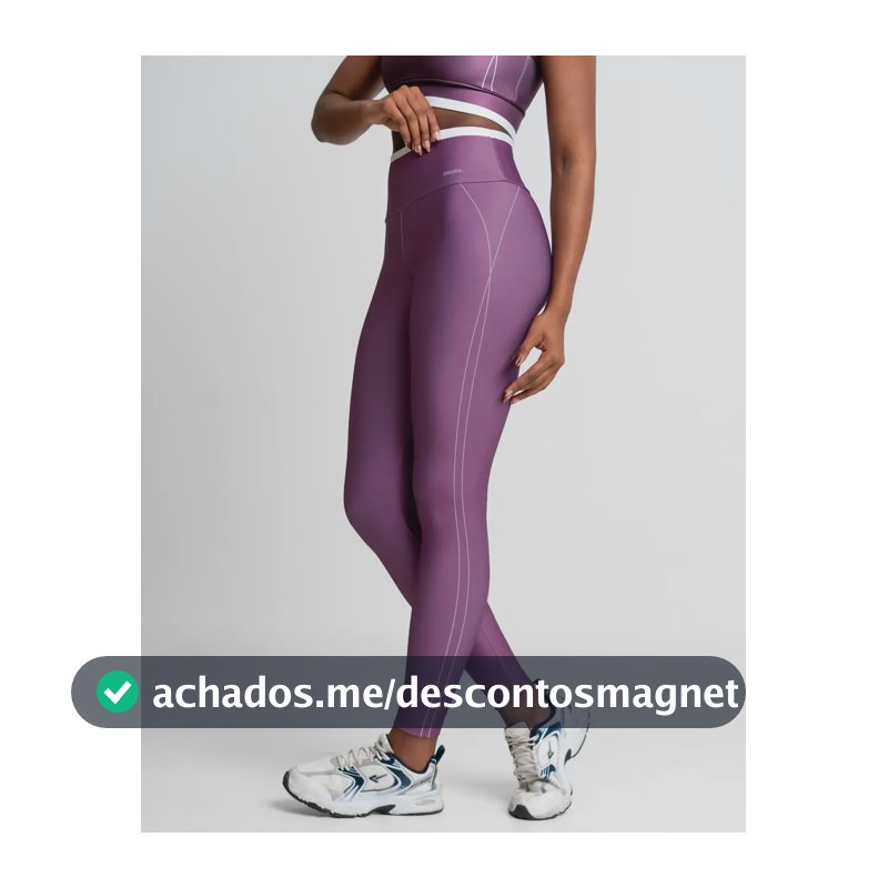 Legging Feminina Para Academia Zero Transparência Cós Alto Uva Rosada Liso P
