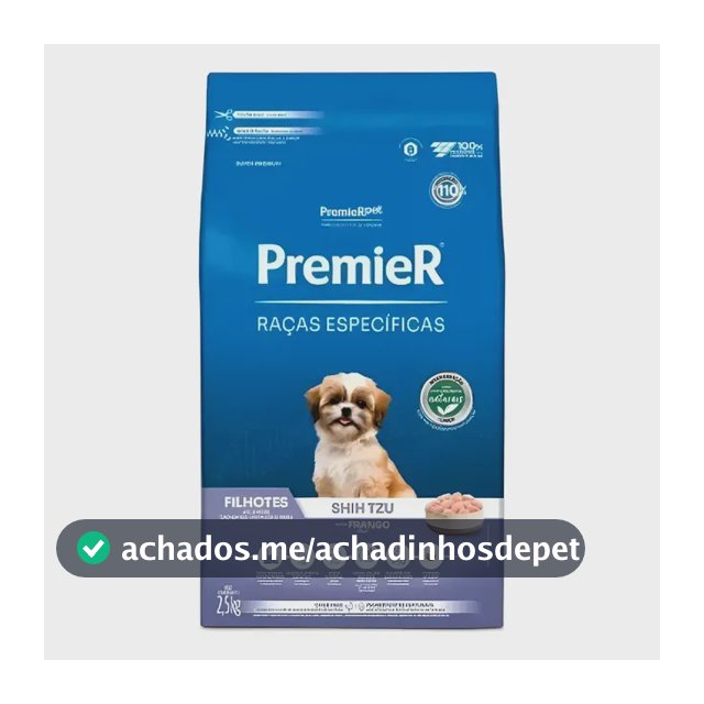 Ração Premier Shih Tzu Filhotes Frango Raça Específica 2,5kg