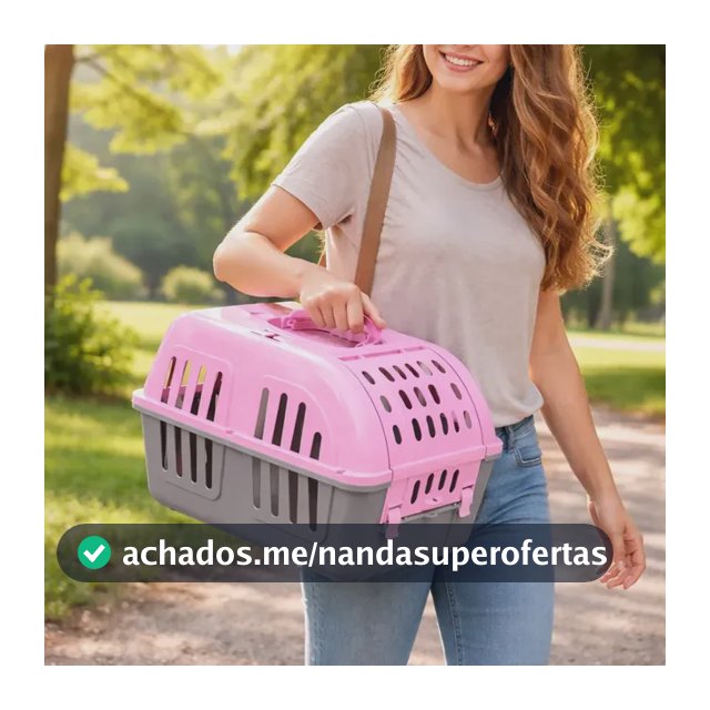 Caixa De Transporte Four Plastic Para Cães E Gatos Color Cor Rosa