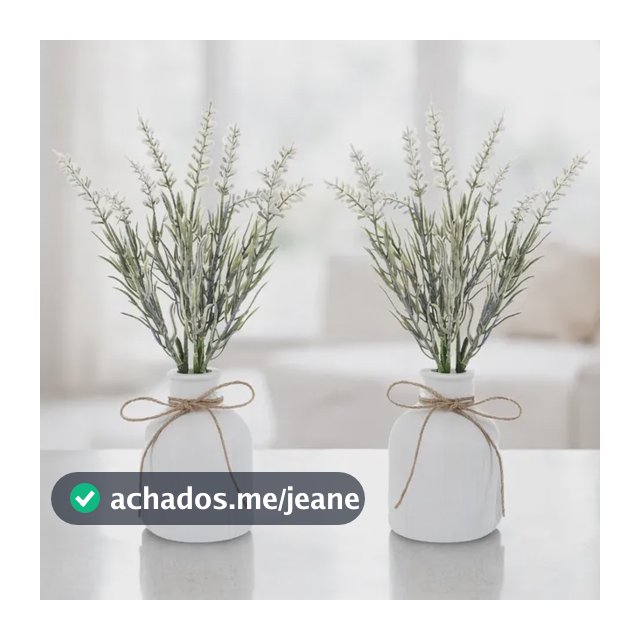 Arranjo Flores Lavanda Kit 2 Vasos De Gesso Para Decoração