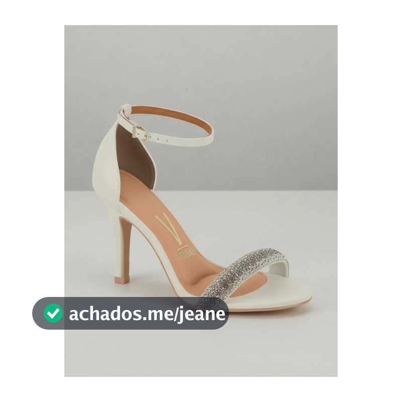 Sandalia Feminina Salto Fino Alto Classica Vizzano Original Branco Off/branco Off/cristal 36 Br