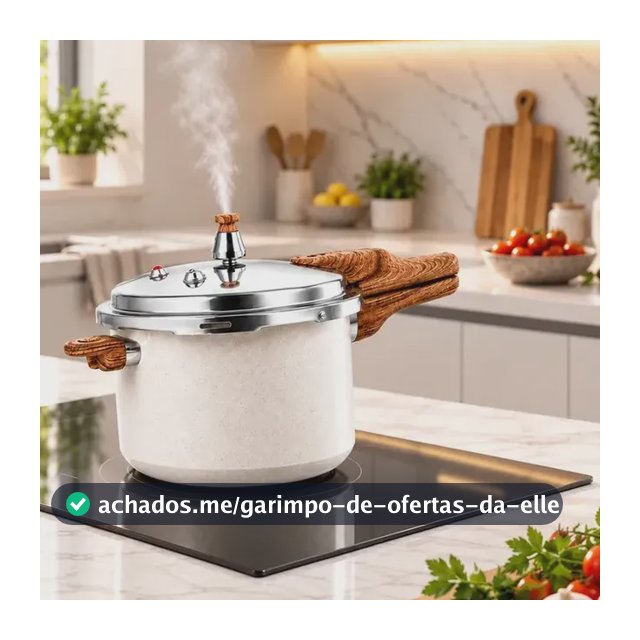 Panela Pressão Cerâmica Antiaderente 4,2 Litros Indução e Fogão Tradicional 4 Válvulas De Segurança Starhouse