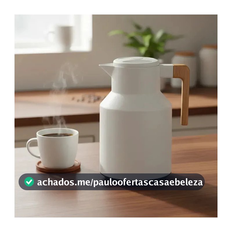 Garrafa termica cafe Garrafa Térmica 1L Com Cabo De Madeira Para Café E Chá Garrafa de cafe