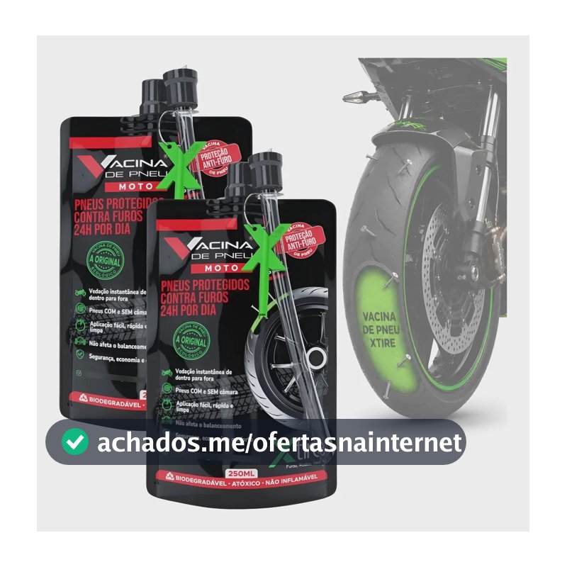 Kit 2 Vacina De Pneu Moto Xtire Selante Preventivo Veda Furo