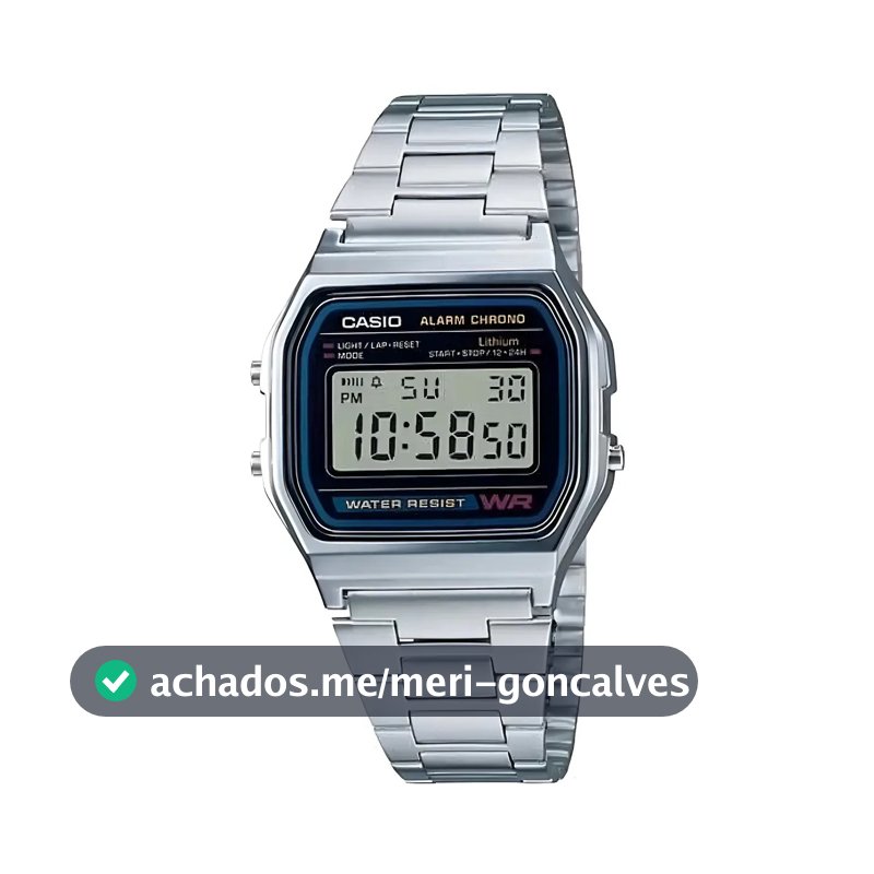 Relógio Unissex Casio Digital Esportivo A158wa-1df Prata Retrô Vintage Pulseira em Aço Inoxidável