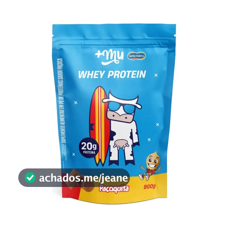 Whey Protein Concentrado +Mu em pó sabor Paçoquinha x 900g