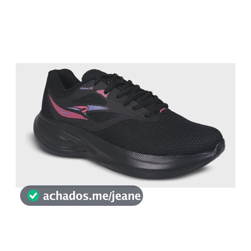 Tenis Rainha Drive V Preto/azul/pink Liso 35 Br