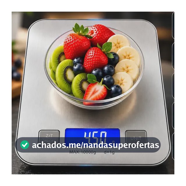 Balança Digital de Cozinha Hardline Cook, 10 Kg, com Função Tara e Display LCD