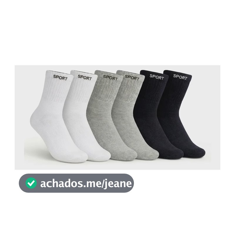 6 Pares De Meias Masculinas Cano Alto Grossa Algodão Oferta Sortidas 36 Ao 44