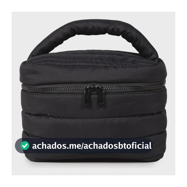 Necessaire Puffer M Gocase Acolchoada Com Zíper Preto Acolchoada