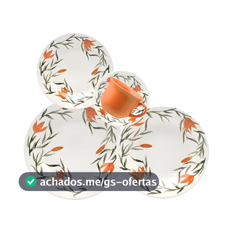 Aparelho De Jantar Oxford Cerâmica Lírios 30 Pç Cor Estampado