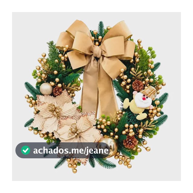 Guirlanda Natal Premium Decorada Luxo Laço Flores Bola 45cm