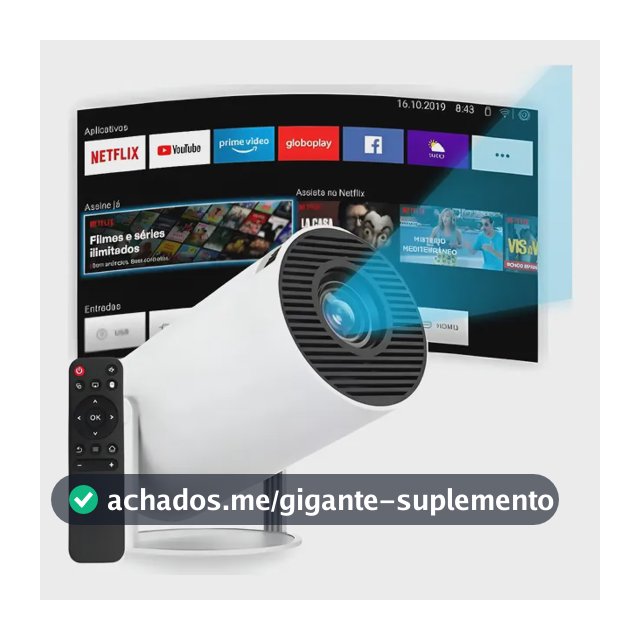 Projetor Portátil 4k Hd Android 11.0 Smart Wifi 5g Bluetooth Branco 127/220v