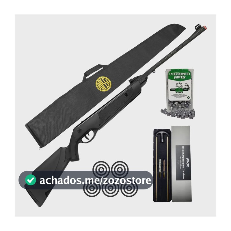 Carabina Pressão Dione Sport Mh 5,5mm Rossi Mola + Chumbinho Preto 5.5 Mm
