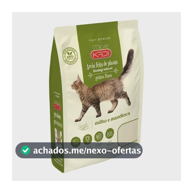 Areia Sanitária Kadi 4kg Grãos Finos Biodegradável Gatos,  Aquela Areia Que Vira Torroes Kadi Mandioca