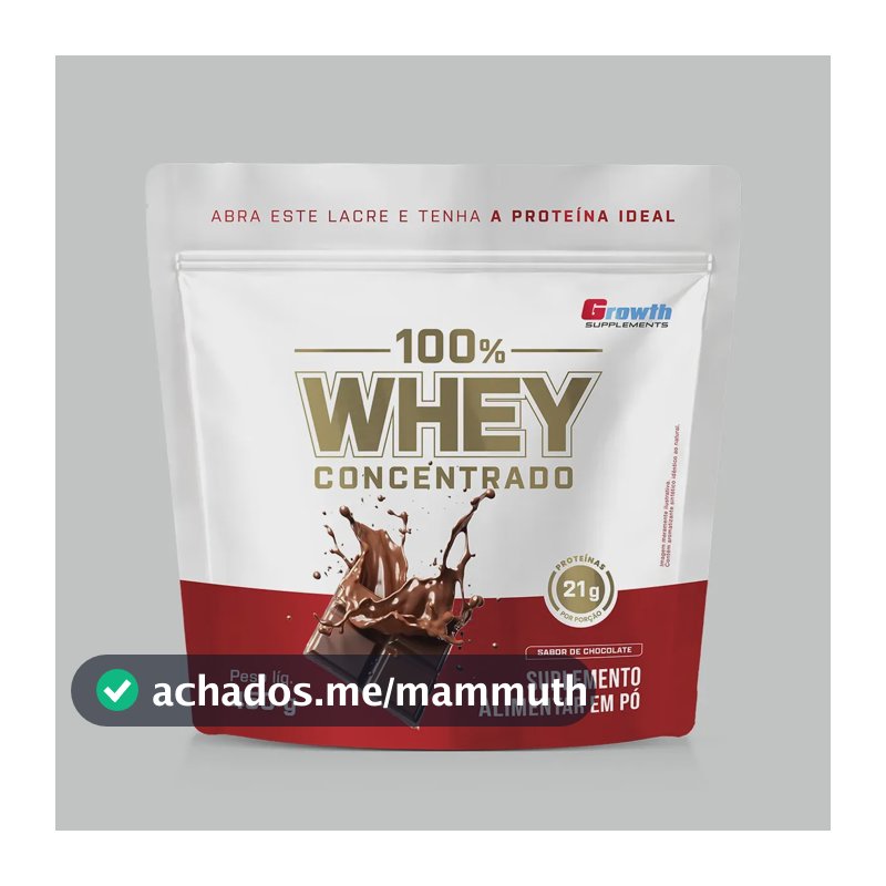 100% Whey Concentrado 450g Growth Supplements Chocolate