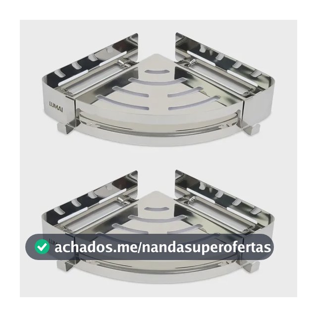 Kit De Suporte Para Shampoo E Sabonete Cannes Em Aço Inoxidável 304, Cantoneira Box Banheiro, Porta Organizador de Canto Com 2 Ganchos Móveis de Inox