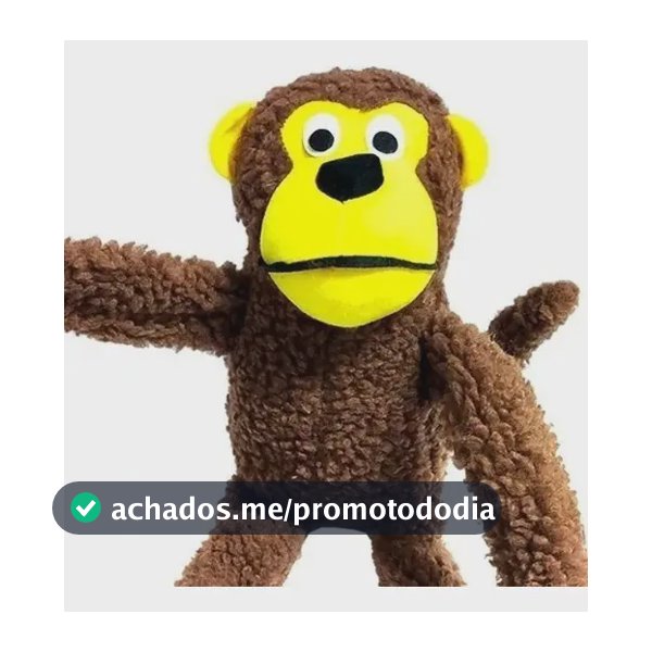 Mordedor Pelúcia Macaco Mais Dog Para Cão Com Apito 40cm Marrom