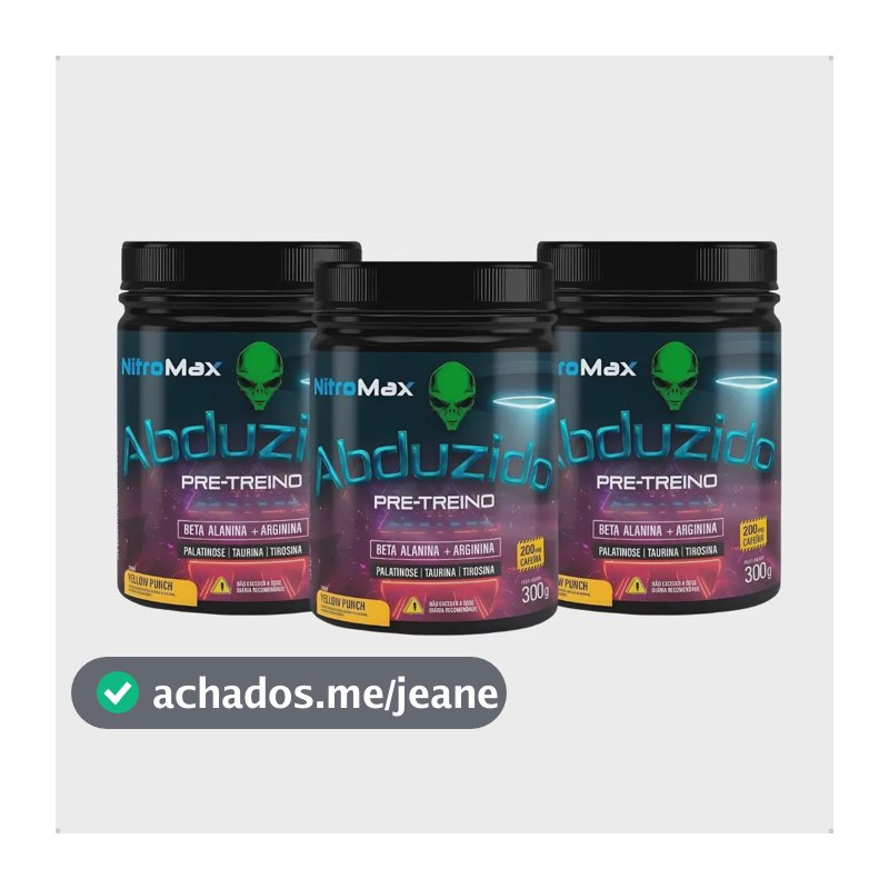 Kit 3x Pre Treino Abduzido 300g - Nitromax Sabor Red Berrier