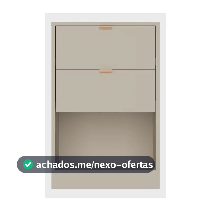 Mesa De Cabeceira Bartira Diplomata Com 2 Gavetas Cor Areia