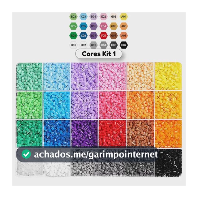 Conjunto 10.000 Hama Beads 2,6mm Miçangas Brinquedo 24 Cores