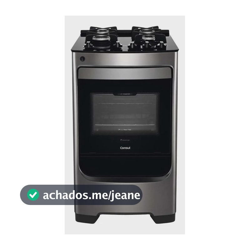 Fogão Consul 4 Bocas Inox Mesa De Vidro Cfo4var 127/220v