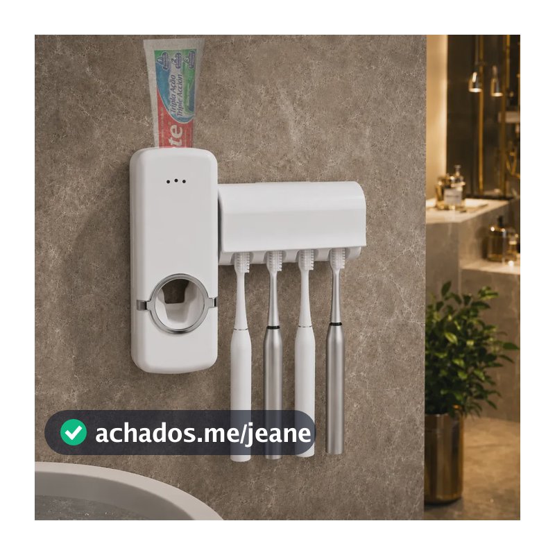 Dispenser Creme Dental Porta Escova Suporte Porta Escova De Dentes Para 5 Escovas Premium Sagatini