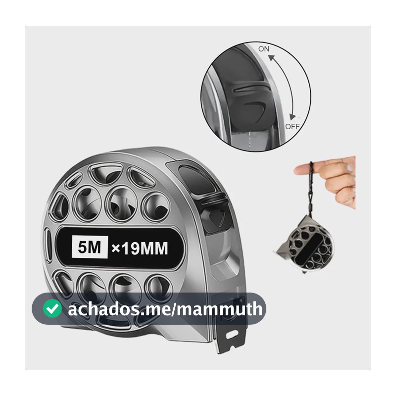 Trena Fita Métrica Aço Inox Retrátil Prova D'água 5m19mm