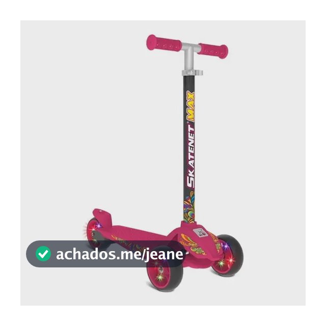 Patinete Skatenet Max com Led Ajustável Pink Bandeirante infantil