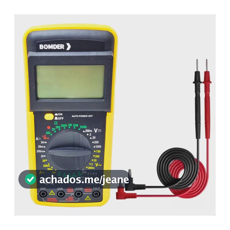 Multimetro Digital Automotivo Com Cabo Aviso Sonoro Dt9205a
