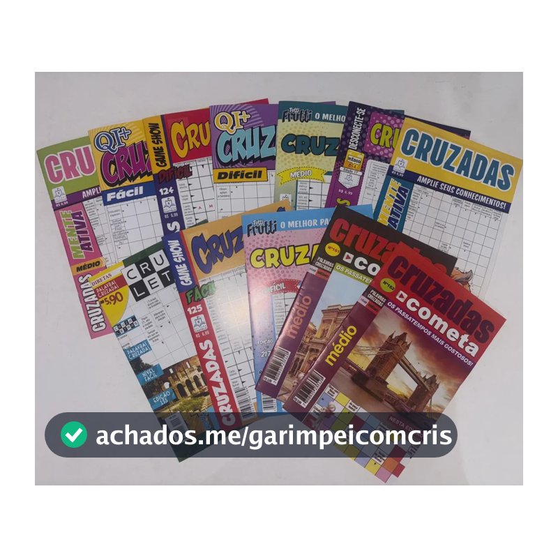 Kit 25 Revistas Palavra Cruzada Sem Repetição Cruzadinhas
