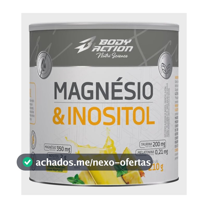 Mineral/Vitamina Bodyaction Nutri Science Magnésio E Inositol Taurina Melatonina 210g em pó sabor Abacaxi com hortelã x 210g