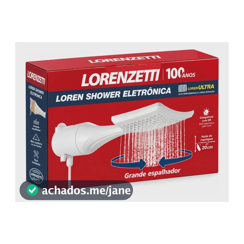 Chuveiro Ducha Lorenzetti Loren Shower Eletrônico Branco 6800w 220V