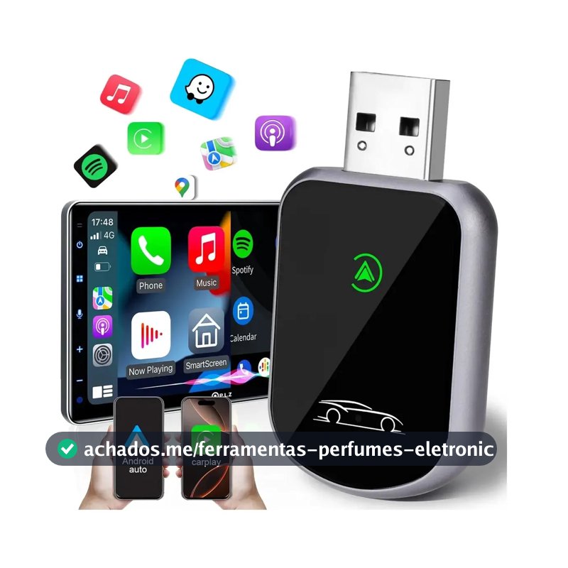 Adaptador Bluetooth Portátil Sem Fios Carplay E Android Auto