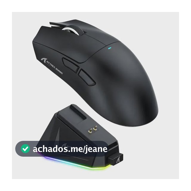 Mouse Gamer X11 Attack Shark Tri Mode 22000dpi Paw3311 Dock Cor Preto