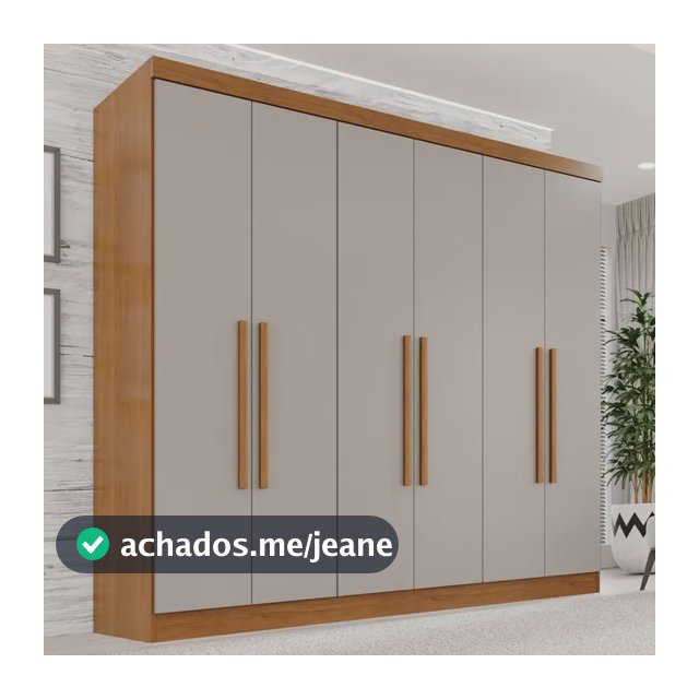 Guarda-roupa Casal 6 Portas 2 Gavetas França Wt Cinamomo/off White