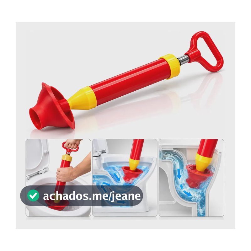 Desentupidor Manual De Alta Pressão Para Vaso Sanitário Pia De Cozinha Ralo Tubulação Lavatórios Cano Sucção 46 cm Privada Banheiro Ventosa Borracha