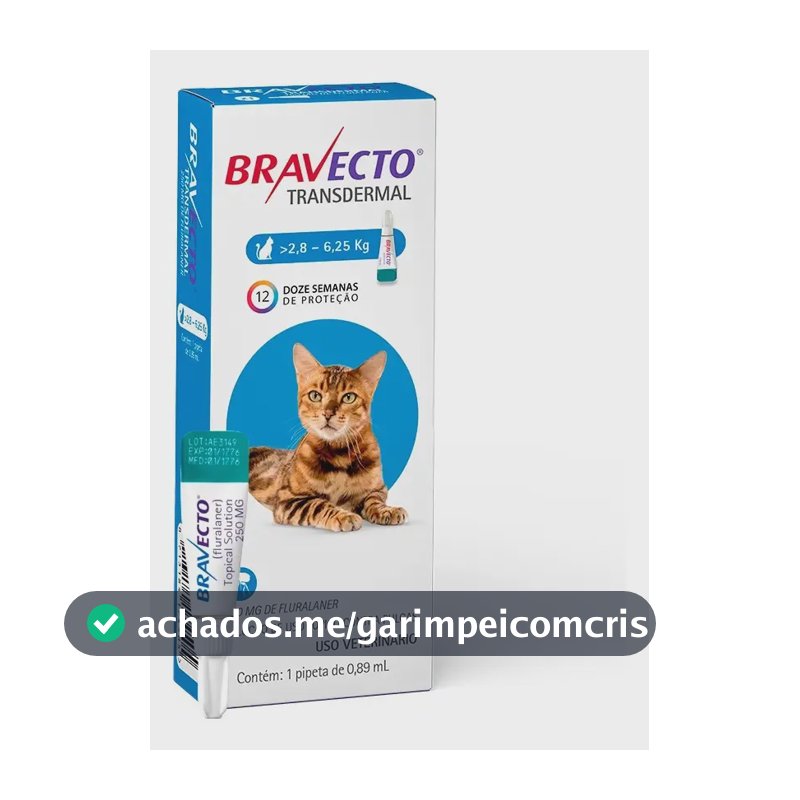 Antipulgas Bravecto® Gatos Transdermal 250mg Azul