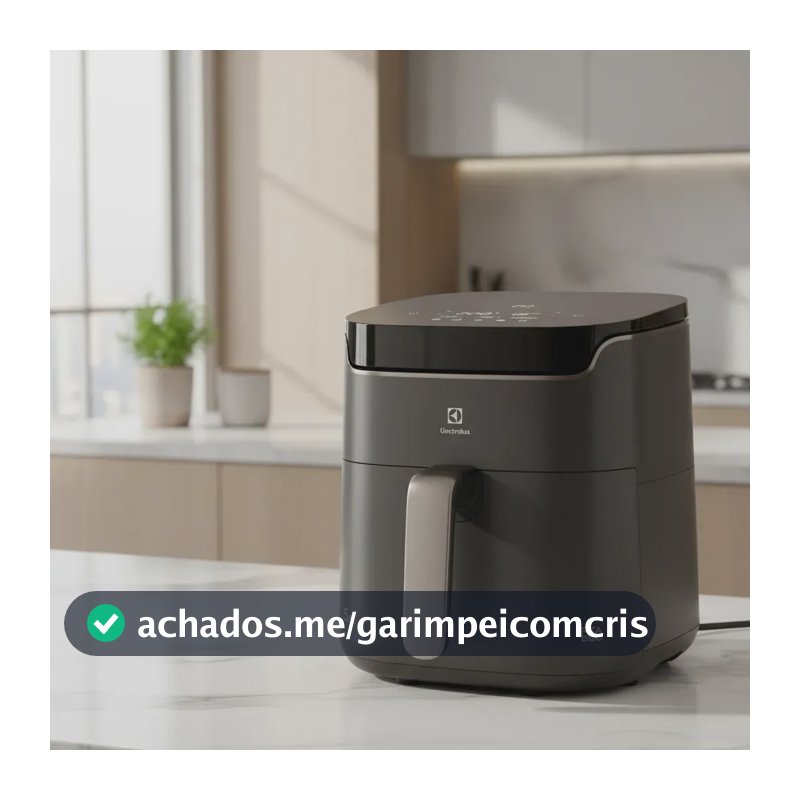 Air fryer Fritadeira Elétrica sem oleo Rita Lobo 5,6L 9 receitas funções pré-definidas Painel Digital timer 60min desligamento automático cesto removivel antiaderente 1400W Electrolux EAF45 Cinza